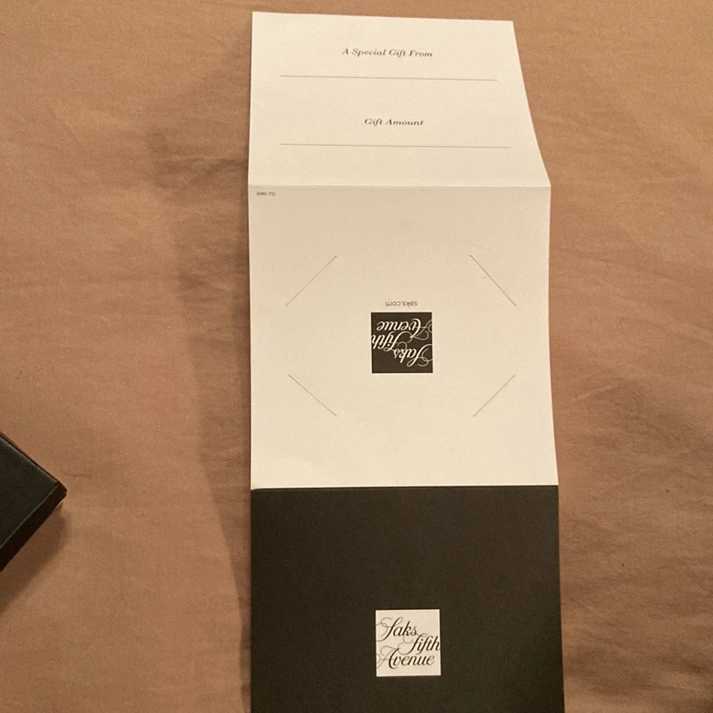 Authentic Saks gift box and card holder